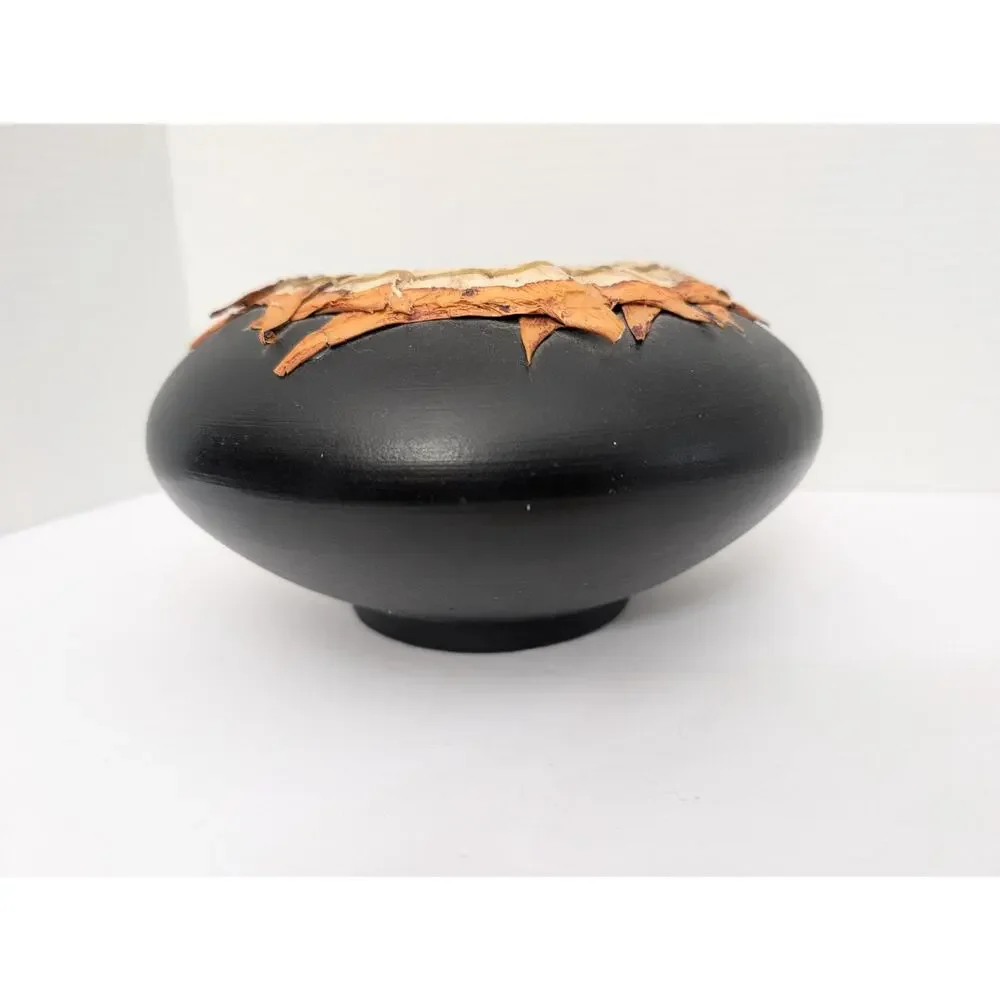 Smoke Fired Stoneware Dracena Vase Michael Christine Adcock Studio Pottery